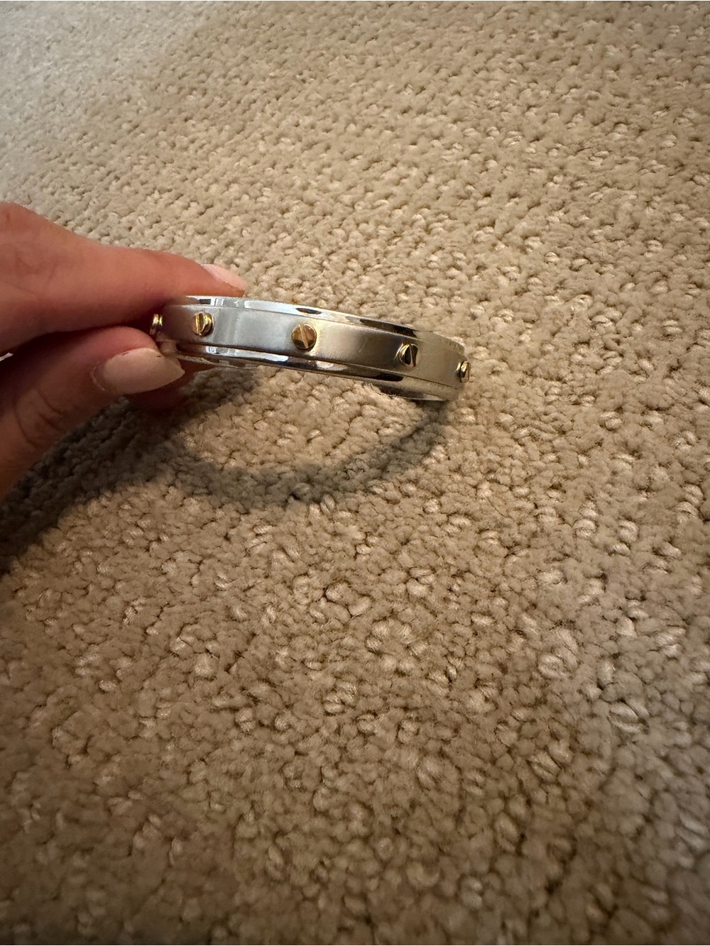 Henry Bendel Silver and Gold Accent Metal Bracelet
